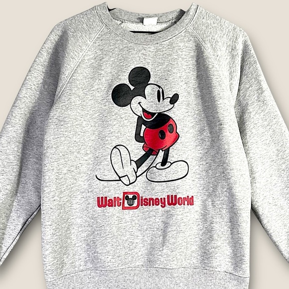 Disney Mickey‎ Mouse Vintage Gray Sweatshirt Women’s Medium Walt Disney World - Picture 1 of 8